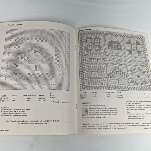 Collectable Quilts Etc Schoolhouse Designs Cross Stitch Booklet Log Cabin Quilt - Picture 4 of 6